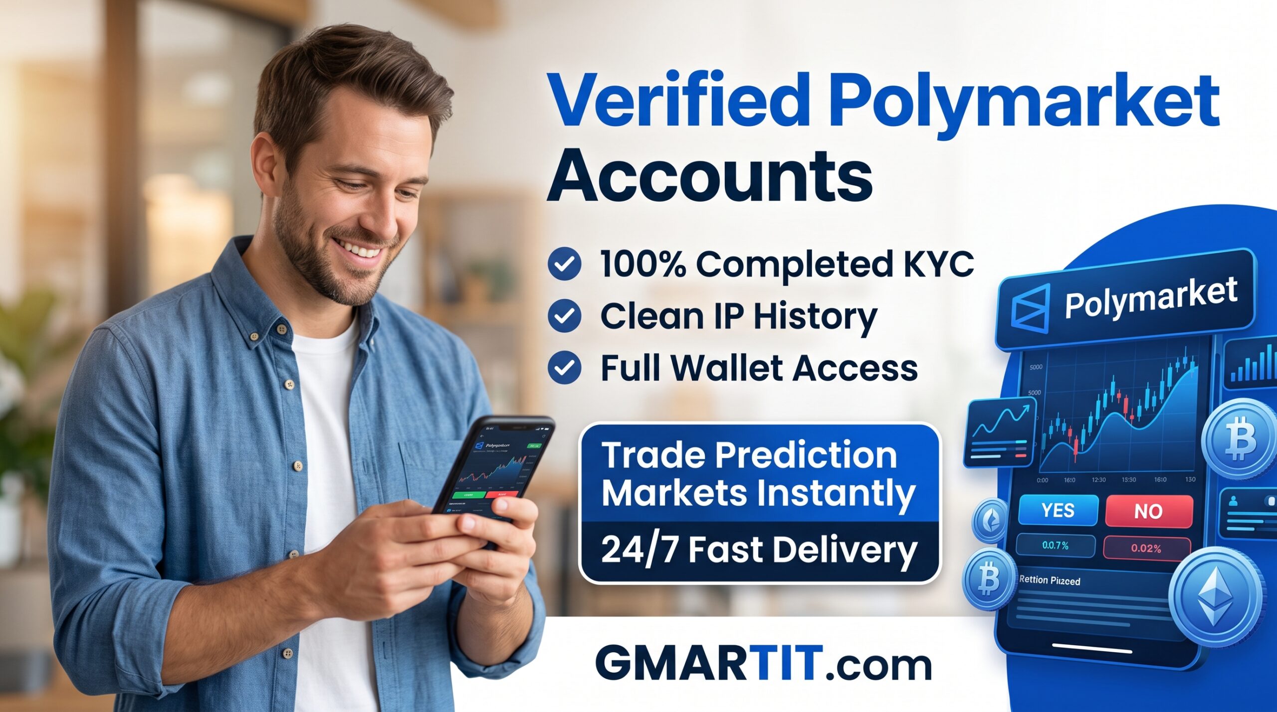 Buy Verified Polymarket Accounts – Fully KYC Verified, Aged & Ready-to-Trade